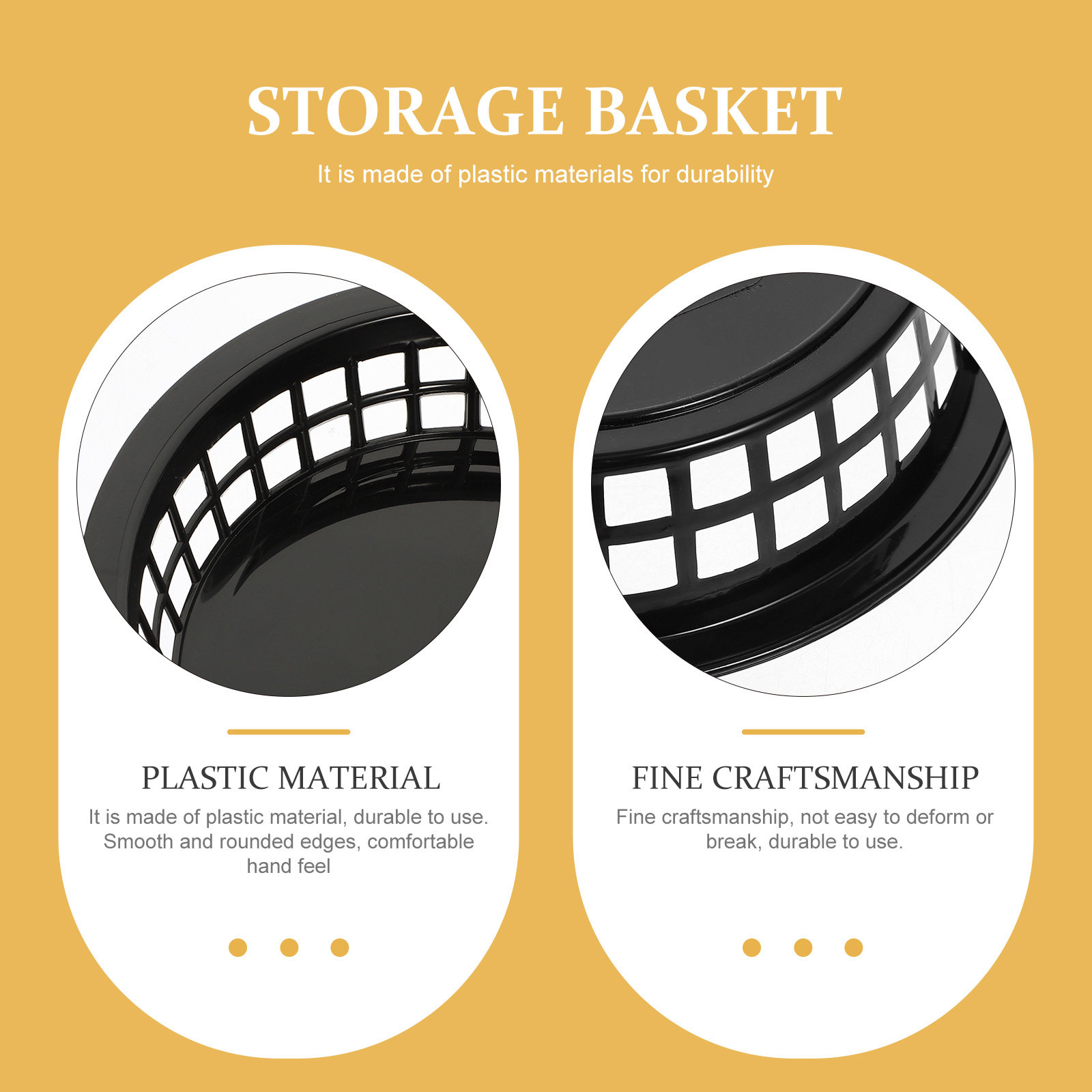 Food Snacks Basket - 6-delige frietjes opbergmand van plastic, multifunctionele