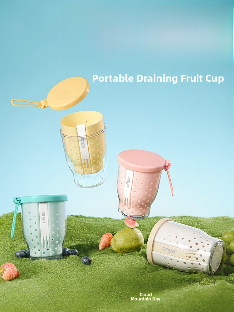 Food Snacks Online - Draagbare fruitbeker met vork voor buiten,