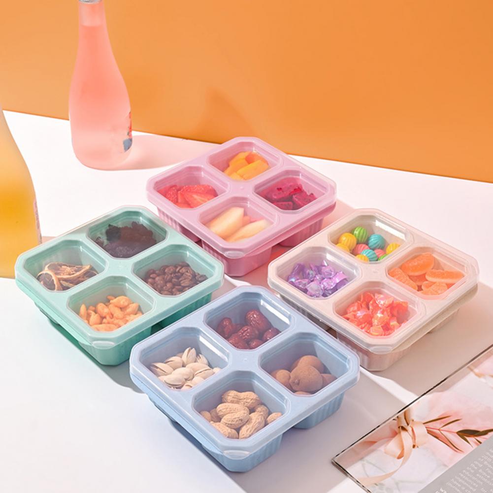 Food Snacks Easy - Snackdoos met 4 compartimenten, 4-pack snackdozen