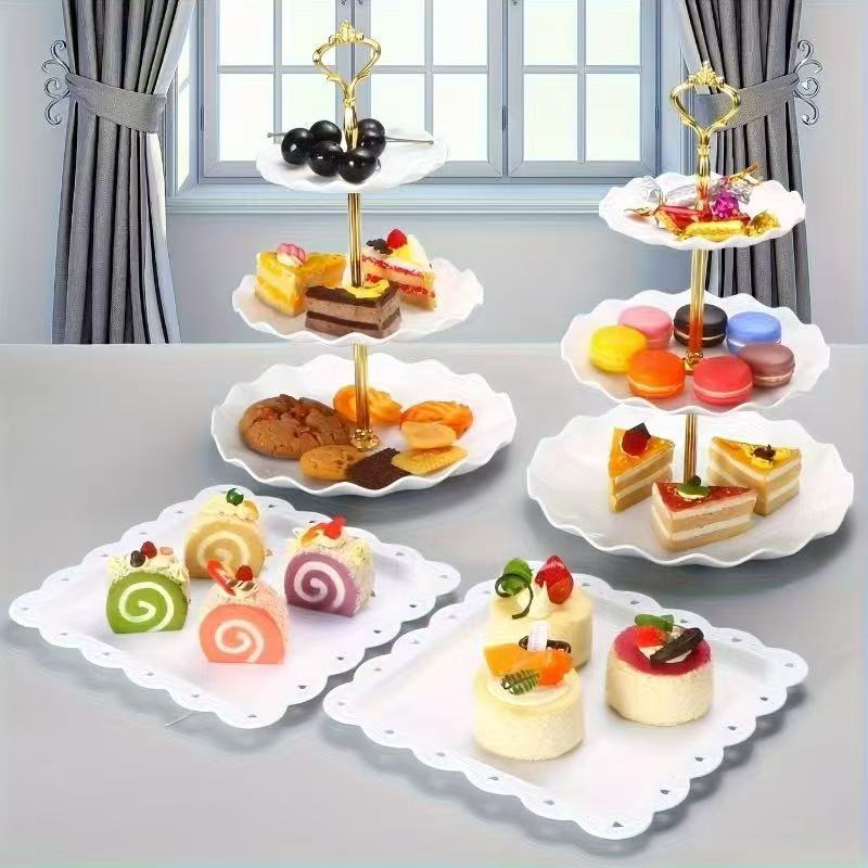 Food Snacks Easy - 1/3/4/5PCS decoratieve dienbladen set - taart/snack/fruitborden